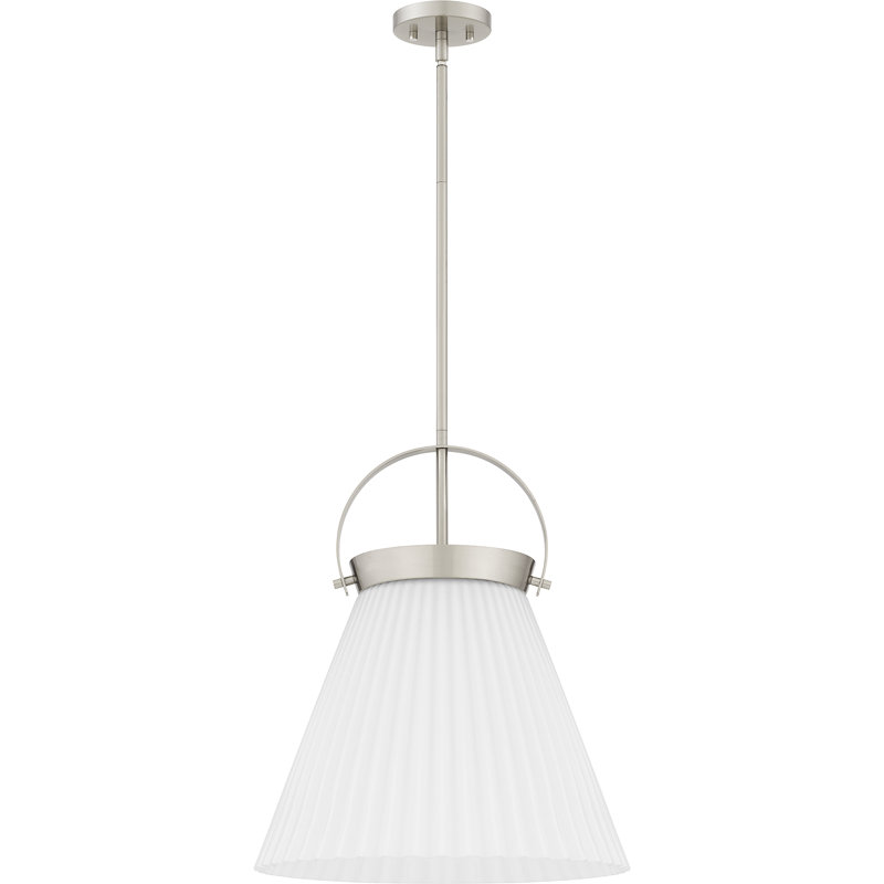 1 - Light Bell Pendant, Brushed Nickel