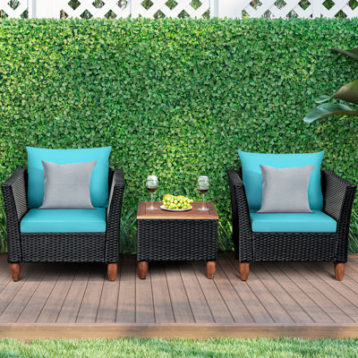 Alizandra Acacia 2 - Person Patio Conversation Set with Cushions