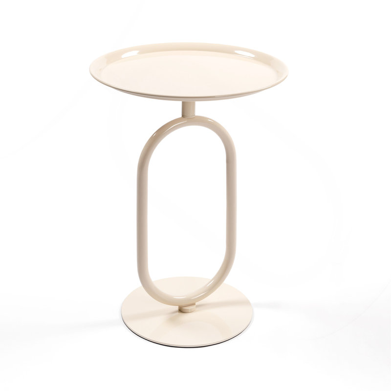 Table de bout en métal de forme lanterne, Beige, H 24 po x l 17,7 po x P 1,77 po