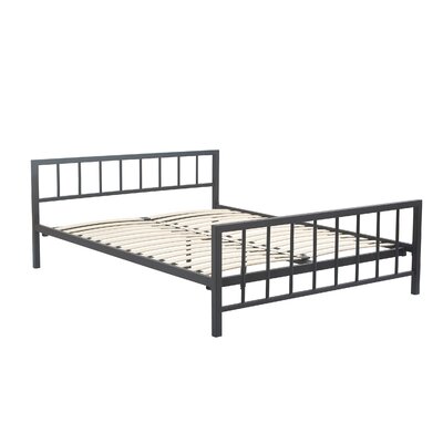 ClickDecor Evans Platform Bed Frame with Matte Black Metal Headboard -  Click Decor, FUBD20011A