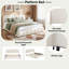 Lit plateforme tapissier Boucle avec tête de lit arrondie et pieds robustes