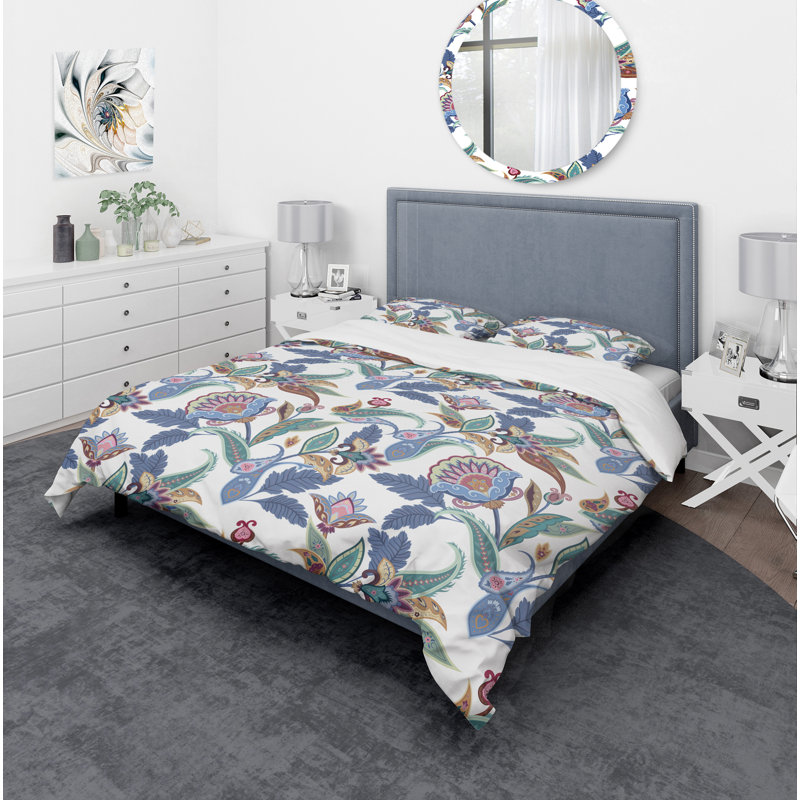 Ensemble de housse de couette Ramsati, Housse de couette simple + 1 taie décorative, Damassé
