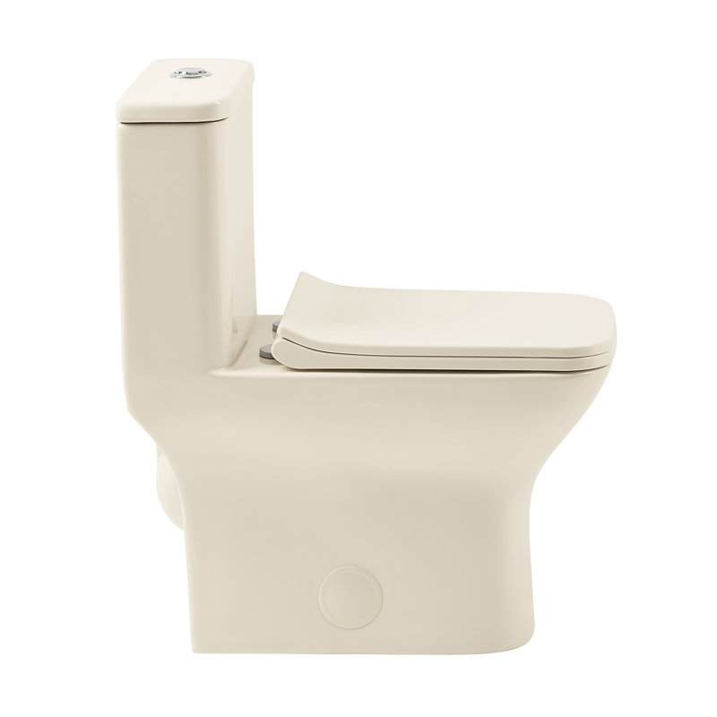 Carre One-Piece Square Toilet Dual-Flush 1.1/1.6 gpf, Bisque