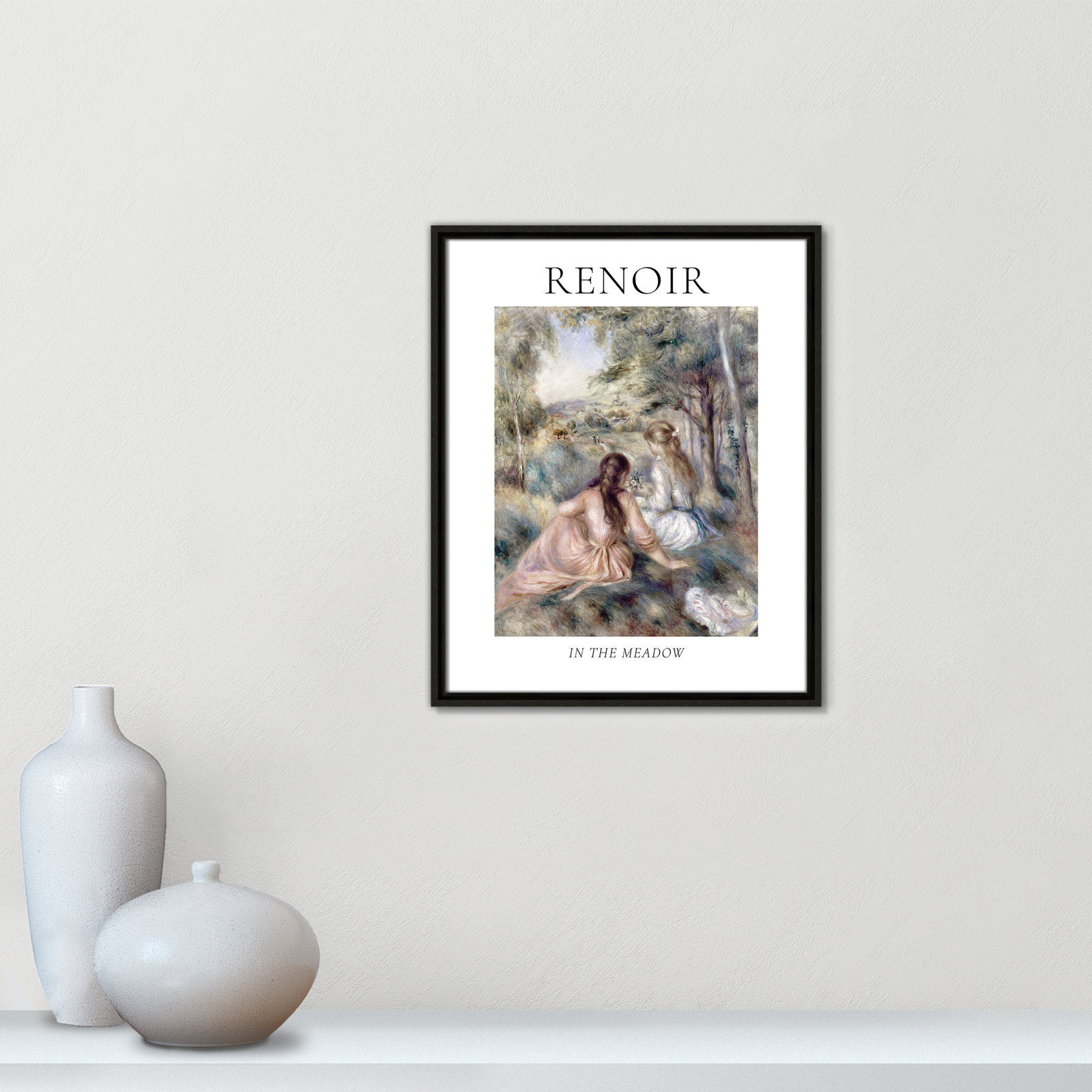Old Masters Collection "In the Meadow" Print, Espresso Floater Frame, No, 21.5" H x 17.5" W x 2" D