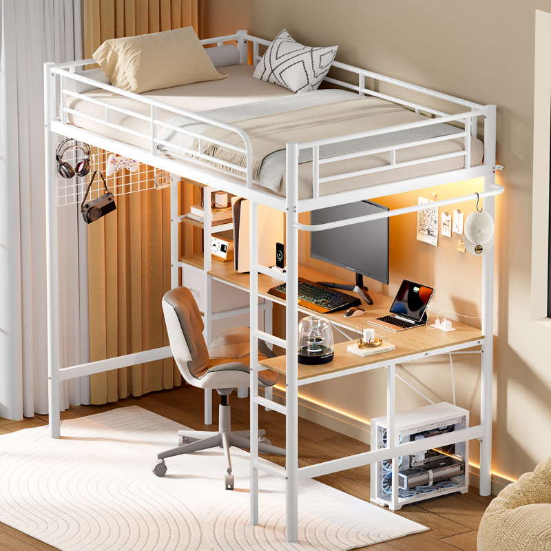 Twin Bed, White