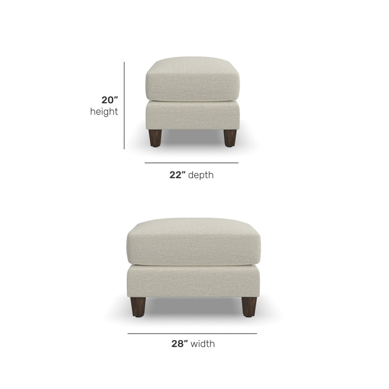 Drew Upholstered Ottoman, Beige