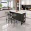 Movable marble island, metal base counter