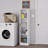 Watse Single 65"H Tall Storage Cabinet with 2 Adjustable Shelves, Ideal for Bathroom, Pantry, Kitchen, Home Office, Laundry Organization, Good for Narrow Spaces 16”W x 65”H x 16”D, White-1233981374
