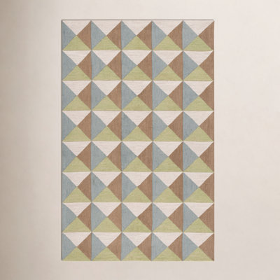 Glenwood Beige Green Hand-Tufted Wool Rug