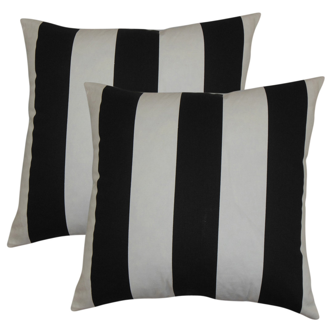  Stripes Cotton Throw Pillow (Set of 2) The Pillow Collection 