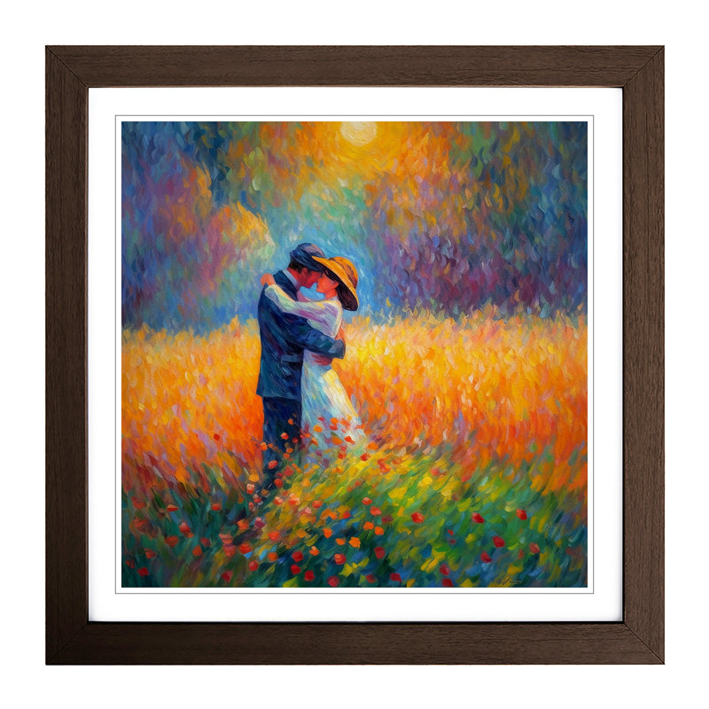 Lovers Neo-Impressionism - Framed Print, Walnut