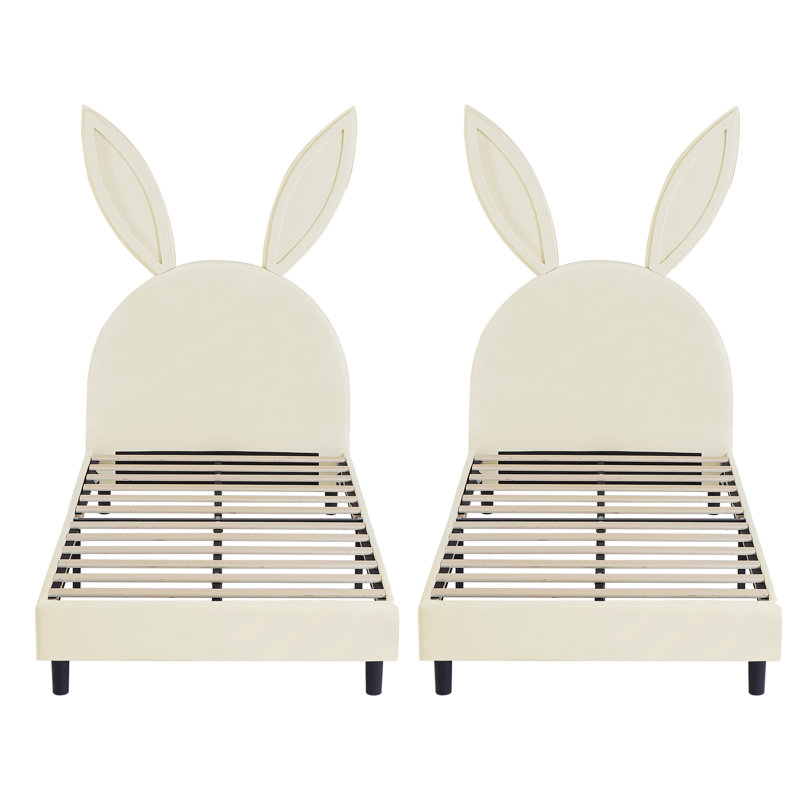 Cimahi 2 Pieces Upholstered Platform Bed With Headboard, Beige