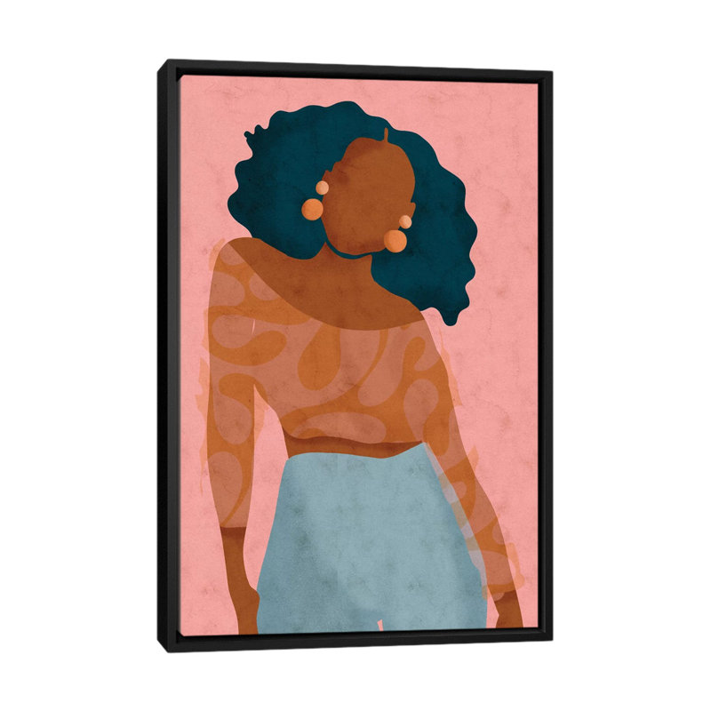Impression « mood » par Reyna Noriega, H 48 po x l 32 po x 1,5 po, Toile avec cadre noir, Pas de tapis