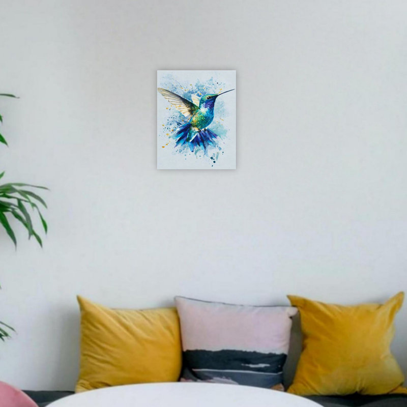 Hummingbird In Flight Unframed Canvas Wall Art
