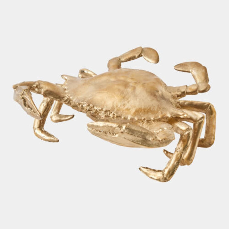 Crab Sculpture-Brass 3"H x 7"W x 8"D Decorative Sculpture