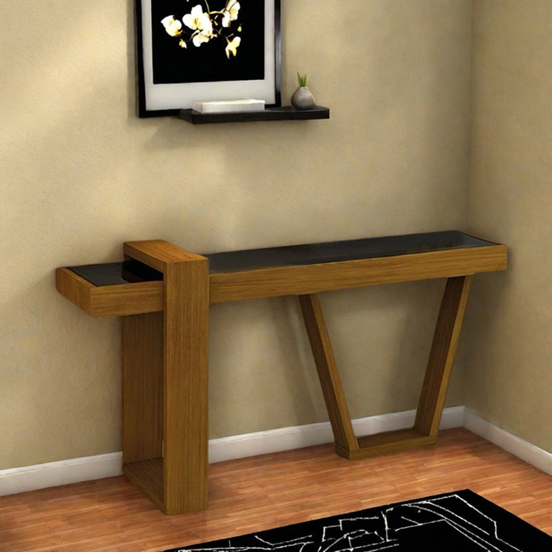 Simple Modern Solid Wood Console Table, 33.5" H x 55.1" W x 11.8" D