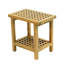 Armin 18" Modern Light Teak Acacia Wood Shower Stool with Storage Shelf, Heavy Duty Slatted Bath Spa Bench for Bathroom, Shower & Entryway-284729606