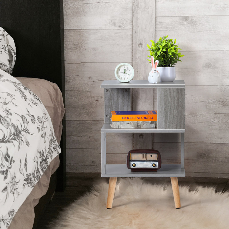 Table de bout avec rangement Josefin, Gris