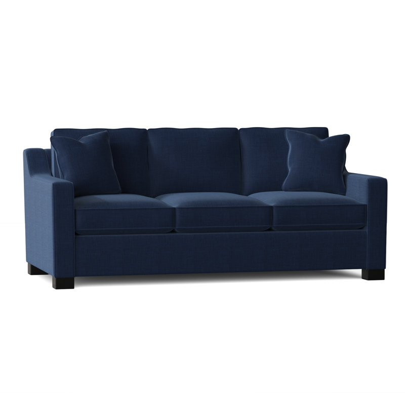Aceyon 79" Square Arm Sofa Bed with Reversible Cushions, Espresso, Bennett Indigo