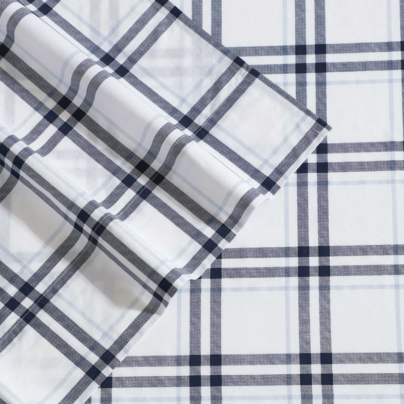 Ensemble de draps en percale de coton 200 fils Bradford, Ensemble de draps pour lit double avec 2 taies d'o