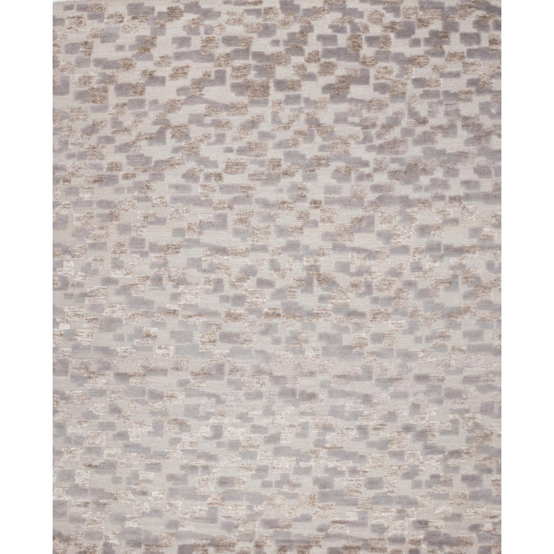 Classics Hand-Knotted Wool Taupe/Purple Rug, Rectangle 10' x 14'