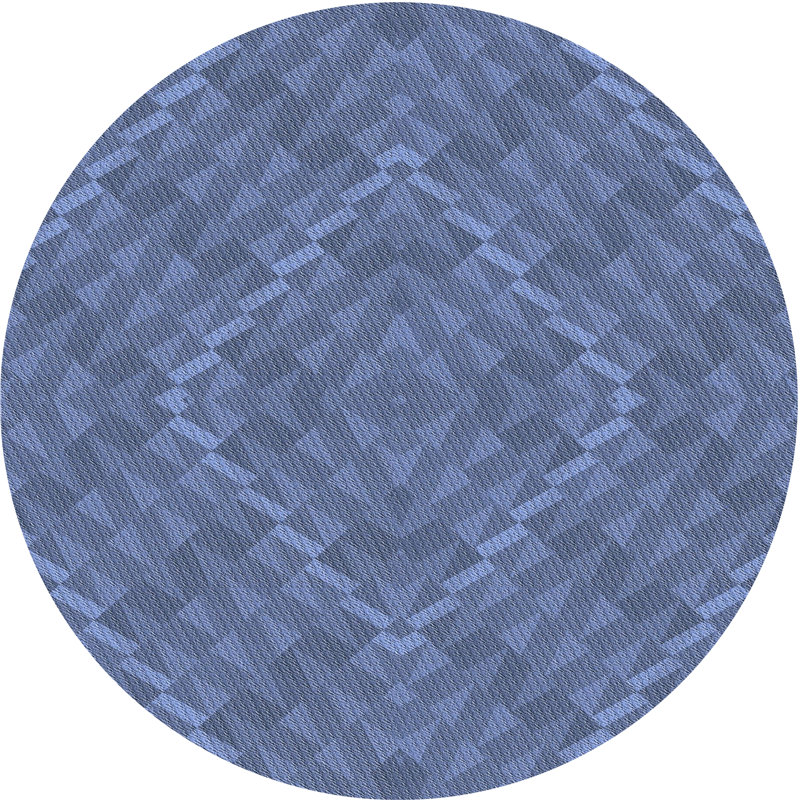 Tapis géométrique bleu clair, Rond 8 pi