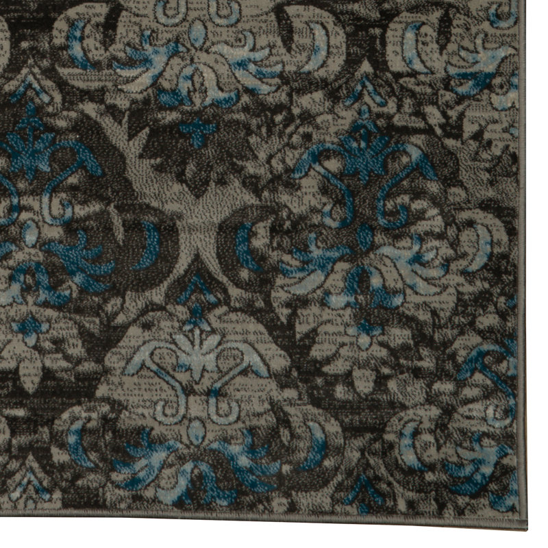 Barnon Oriental Brown and Beige Soft Low Pile Area Rug, Rectangle 2' x 3'