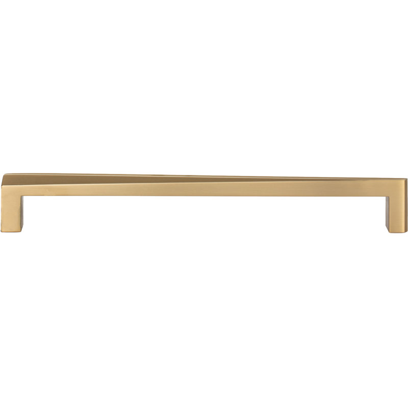 Warm Brass Contemporary Bar Pull with Mounting Hardware