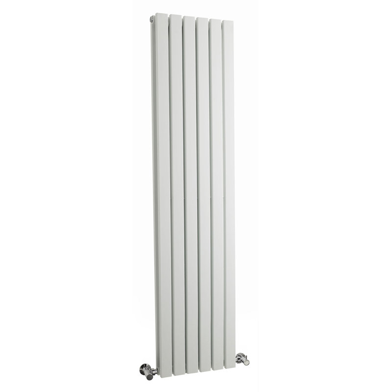 Sloane Vertical Designer Radiator, 150cm H x 35.4cm W x 7.2cm D, Satin White
