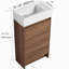 Armoire de meuble-lavabo autoportante de 18 pouces avec bol simple, porte à fermeture douce, convenant aux petites salles de bain