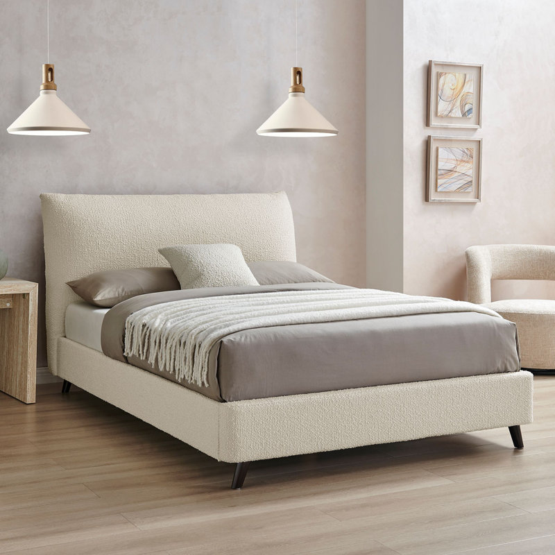 Kerns Upholstered Bed, Kingsize (5'), Ivory