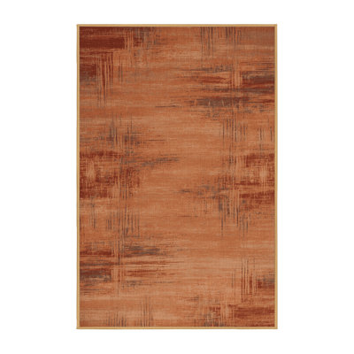 Machine Washable Abstract Brown Area Rug
