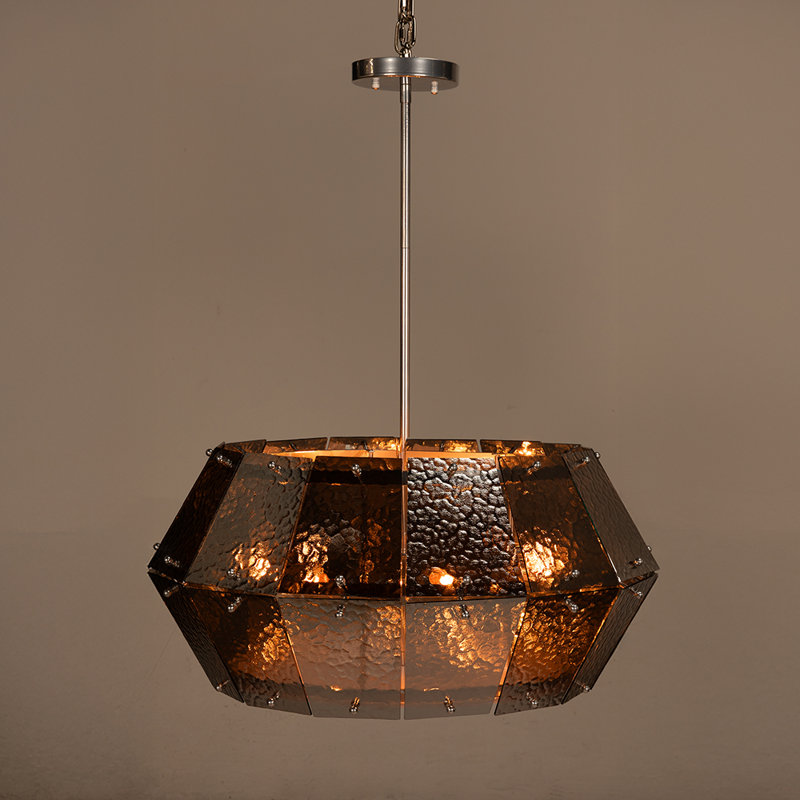 Obsidian Chandelier, Antique Silver, 13" H x 27" W x 27" D, 7 Lights