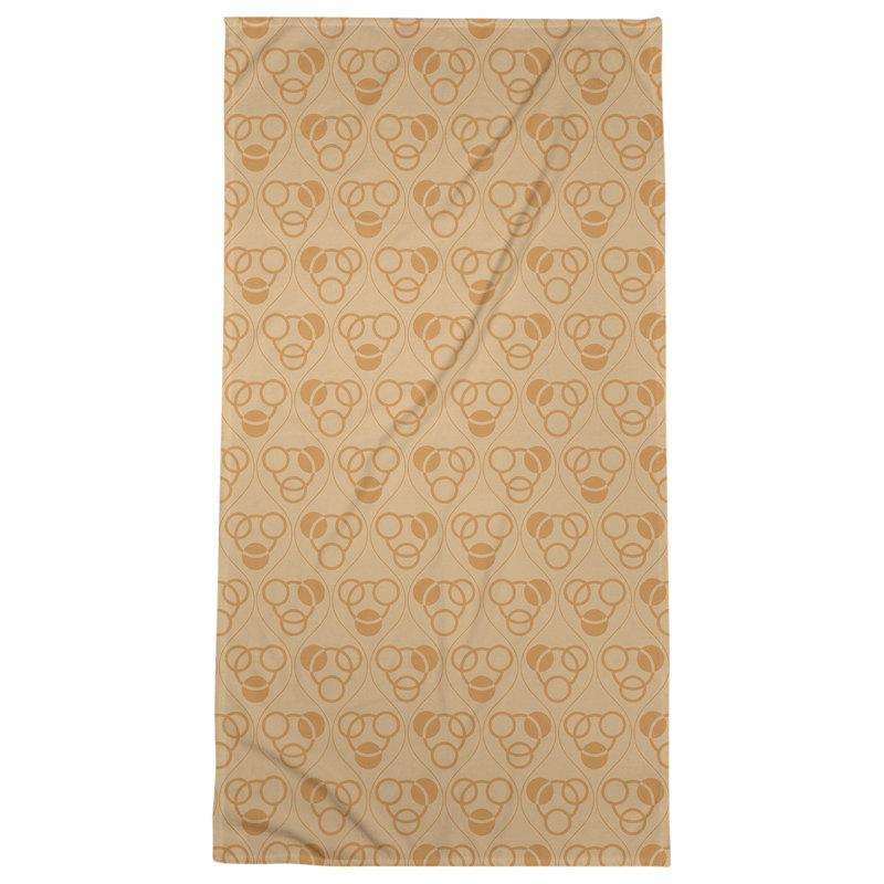 Serviette de plage à motif de cercles et de vagues Classic, Orangé