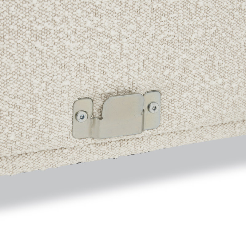 Marnia Upholstered L-Shaped Sectional, Ivory White Boucle, Left Hand Facing