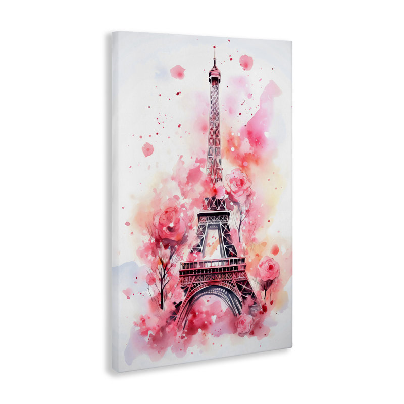 Tour Eiffel en toile de roses, design par Creative Studio, H 24 po x l 16 po