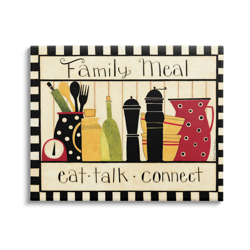 «Family Meal Vintage Kitchen Ustensils», art mural par Dan Dipaolo, H 24 po x l 30 po x P 1,5 po