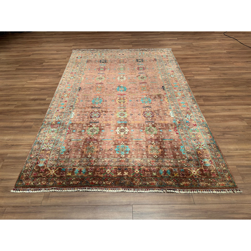 Tapis en laine et coton brun noué à la main Original Original