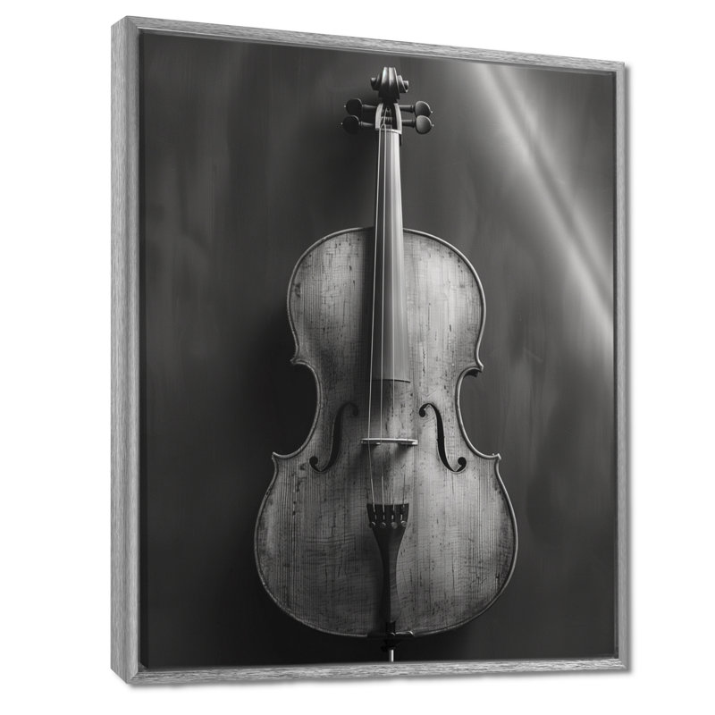 Gris gris, projecteur de violoncelle, reproduction d'art mural, Cadre flottant argent, H 34 po x l 44 po