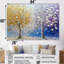 Ensemble de salon art mural arbre jaune et mauve-527362057-527362059