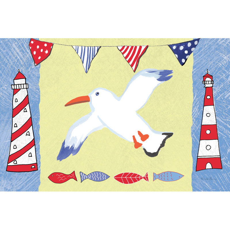 Coastal Bird III by Farida Zaman - Painting Print, 30cm H x 46cm W, Black Floater Framed
