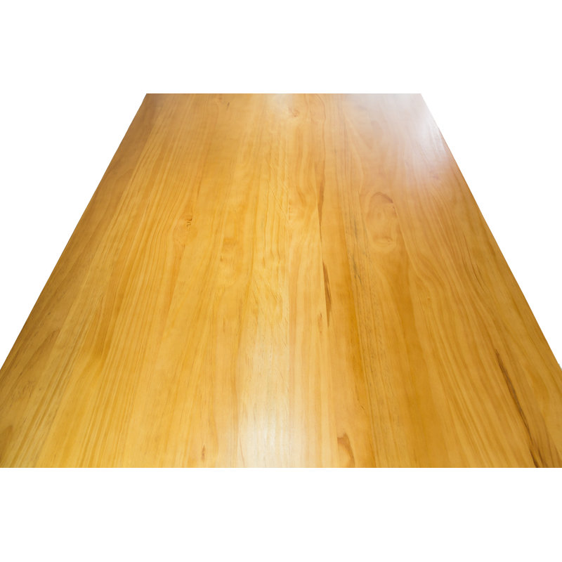 Liviana Pine Solid Wood Top Metal Base Dining Table, 75 x 200 x 90 cm, White Ash, White