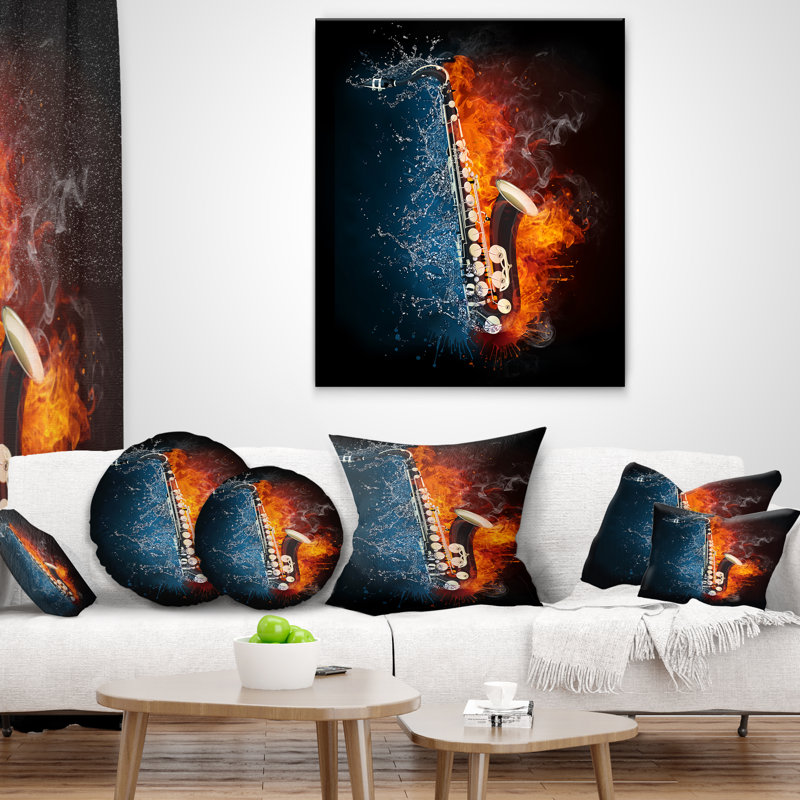 Coussin Saxophone, Rectangulaire, 12 po x 20 po