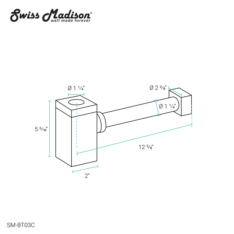 Drain de lavabo de salle de bain avec trop-plein Swiss Madison