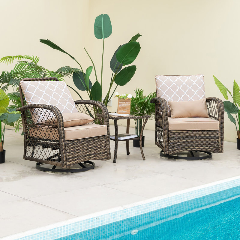 Averian 2 - Person Patio Conversation Sets with Cushions