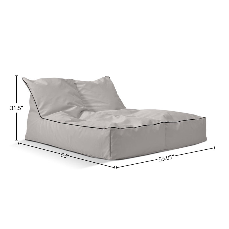 Bingo Sunbrella Outdoor Double Bean Bag, Gray