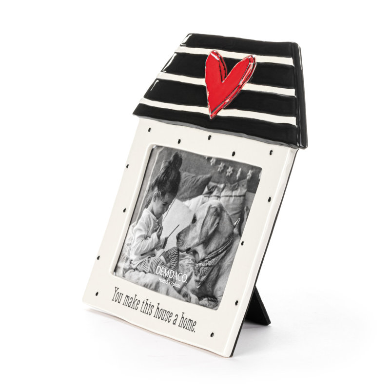 Off-White Ceramic Embossed Picture Frame