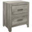 Table de chevet 2 chambres en placage de faux bois, gris vieilli, table en placage de nickel, gris, 2 tiroirs, poignées à tirer-51874857