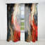 Rouge et or Marble Fire VI - Rideau abstrait obscurcissant avec peinture abstraite - 1 panneau-107830946