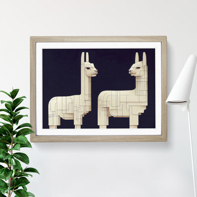 Futuristic Llamas - Single Picture Frame Print